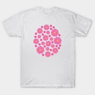 Cosmos | Flower | Summer Autumn | Pink | White T-Shirt